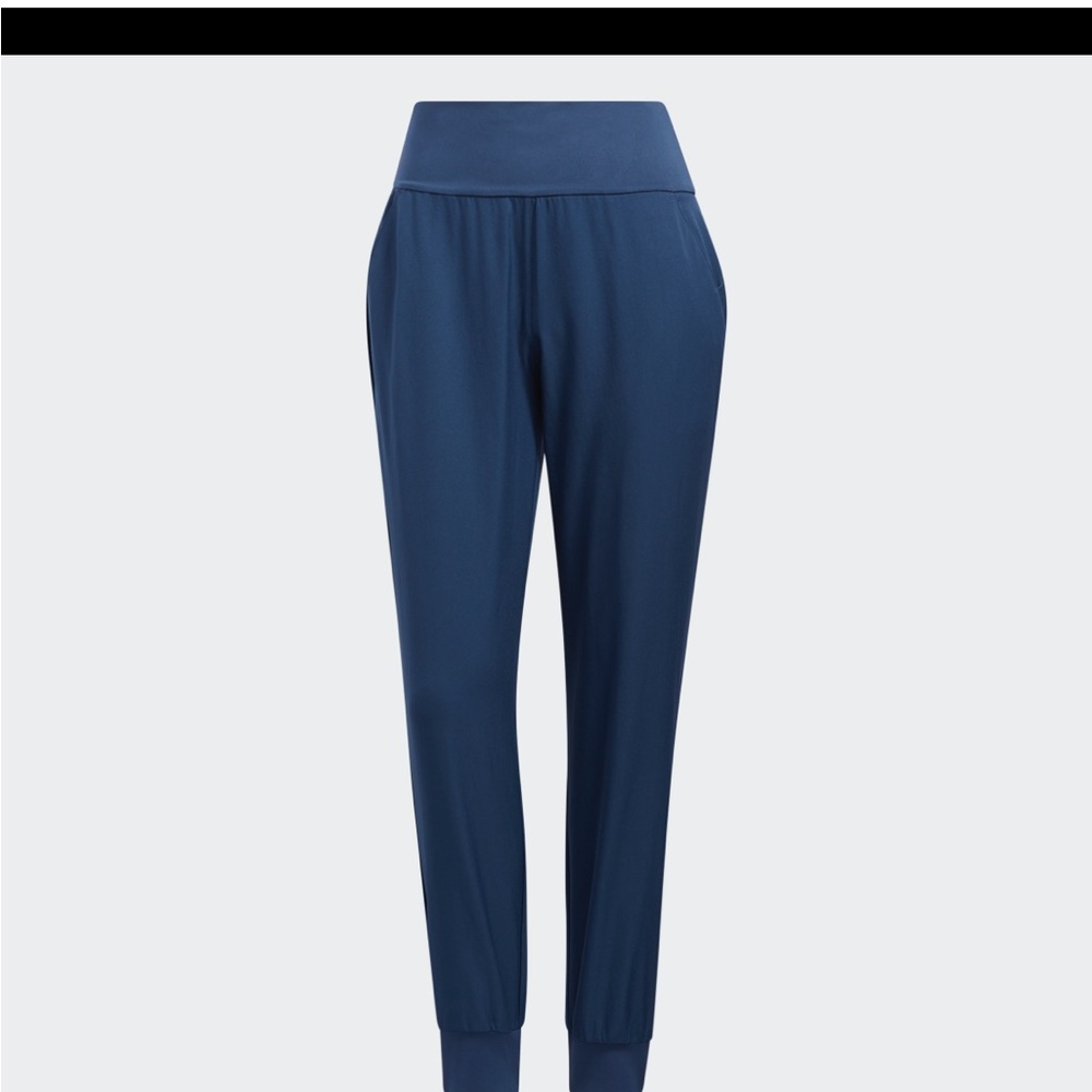 Adidas Blue Joggers with Tapered Leg and Elastic Waist